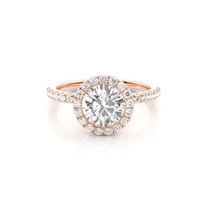 Bezel Set Diamond Halo Engagement Ring