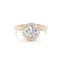 Bezel Set Diamond Halo Engagement Ring