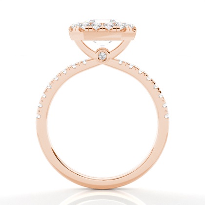 Lünette Set Diamond Halo Verlobungsring