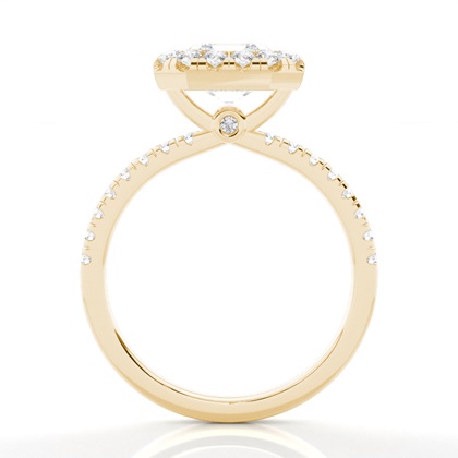 Lünette Set Diamond Halo Verlobungsring