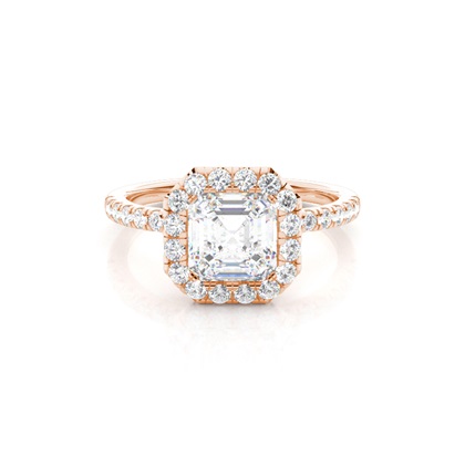 Bezel Set Diamond Halo Engagement Ring