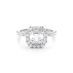 Lünette Set Diamond Halo Verlobungsring