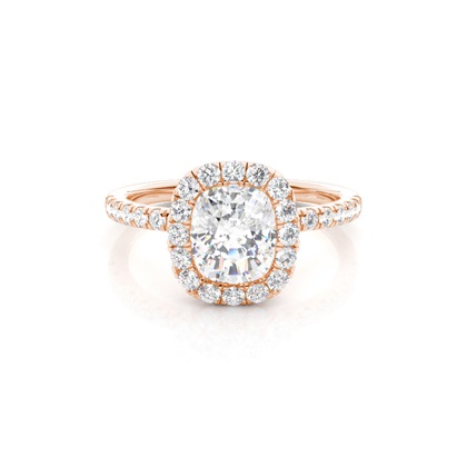 Bezel Set Diamond Halo Engagement Ring