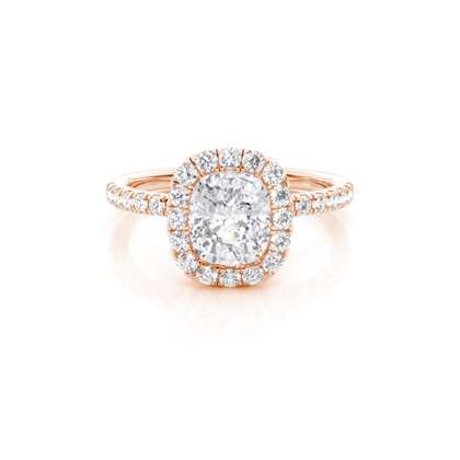 Bezel Set Moissanite Halo Engagement Ring