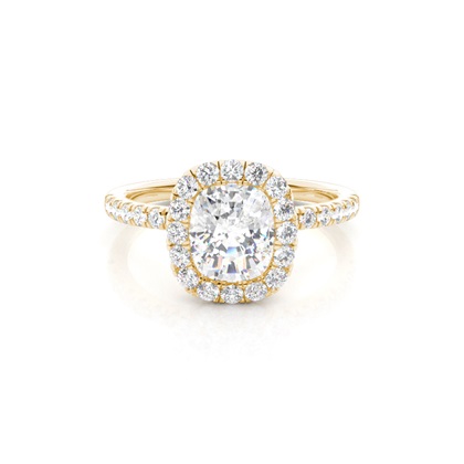 Bezel Set Diamond Halo Engagement Ring