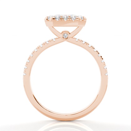 Lünette Set Diamond Halo Verlobungsring