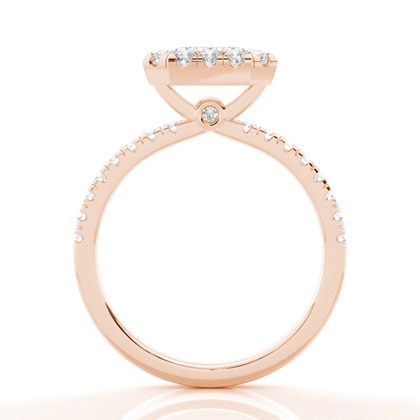 Lünette Set Moissanit Halo Verlobungsring