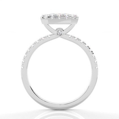 Lünette Set Diamond Halo Verlobungsring