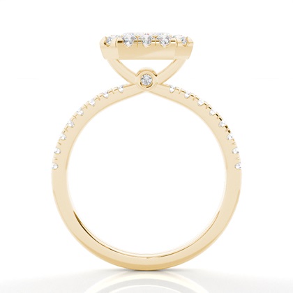 Lünette Set Diamond Halo Verlobungsring