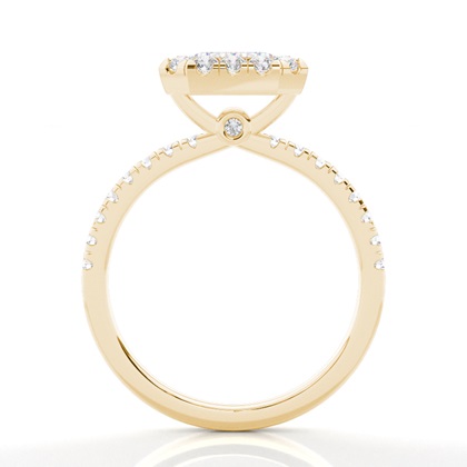 Lünette Set Moissanit Halo Verlobungsring