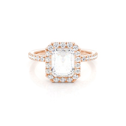 Bezel Set Diamond Halo Engagement Ring