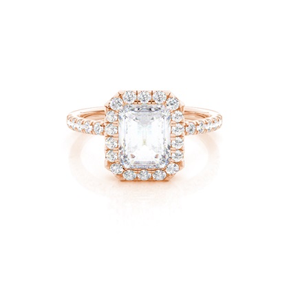 Bezel Set Moissanite Halo Engagement Ring
