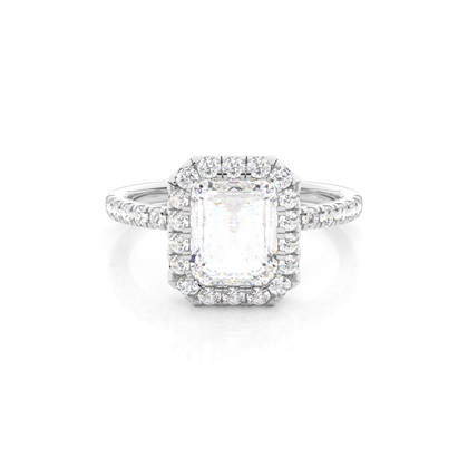 Bezel Set Diamond Halo Engagement Ring