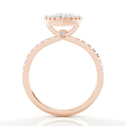 Lünette Set Diamond Halo Verlobungsring