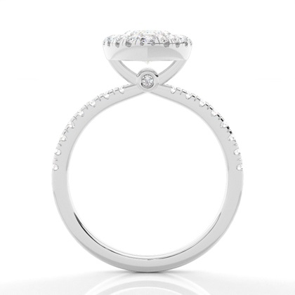 Lünette Set Diamond Halo Verlobungsring