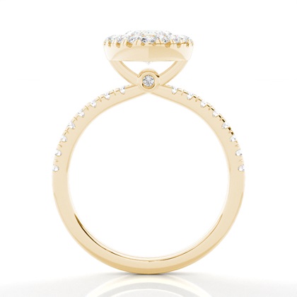 Lünette Set Diamond Halo Verlobungsring