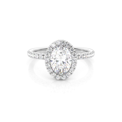 Bezel Set Diamond Halo Engagement Ring