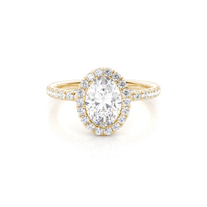 Bezel Set Diamond Halo Engagement Ring