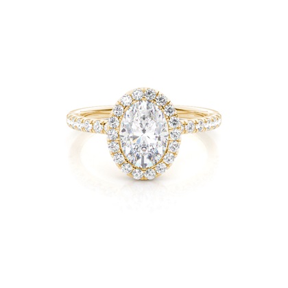 Bezel Set Moissanite Halo Engagement Ring