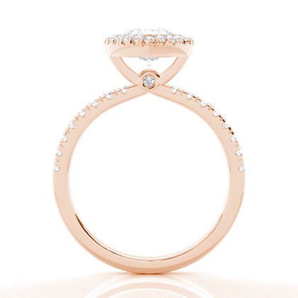 Lünette Set Moissanit Halo Verlobungsring