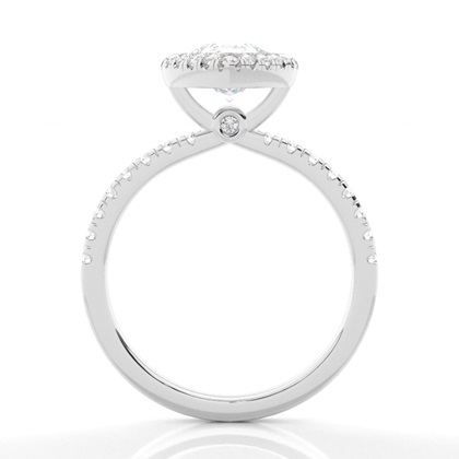 Lünette Set Moissanit Halo Verlobungsring