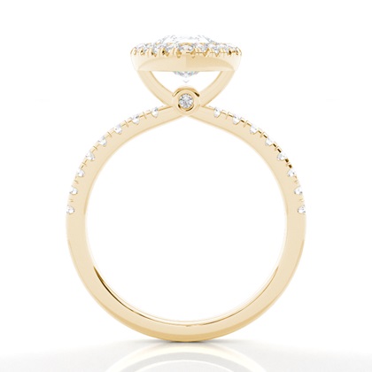 Lünette Set Moissanit Halo Verlobungsring