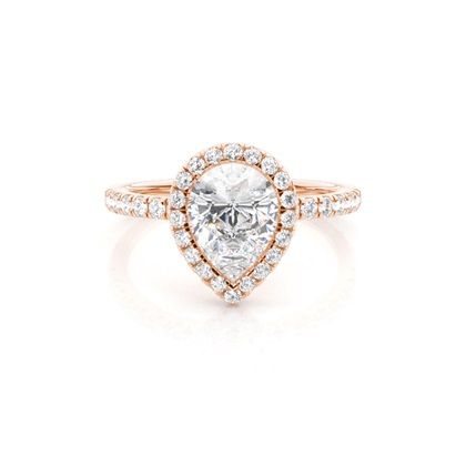 Bezel Set Diamond Halo Engagement Ring