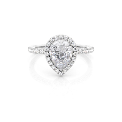 Bezel Set Moissanite Halo Engagement Ring