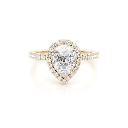 Bezel Set Diamond Halo Engagement Ring