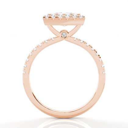 Lünette Set Diamond Halo Verlobungsring