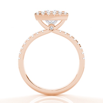 Lünette Set Moissanit Halo Verlobungsring