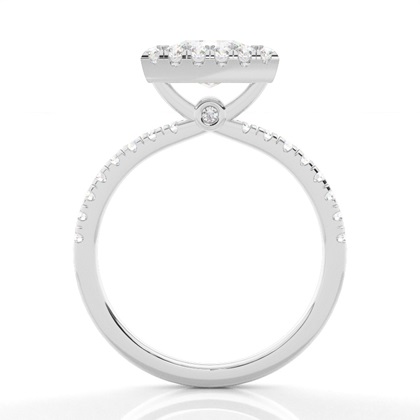 Lünette Set Diamond Halo Verlobungsring