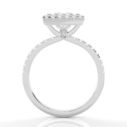 Lünette Set Moissanit Halo Verlobungsring