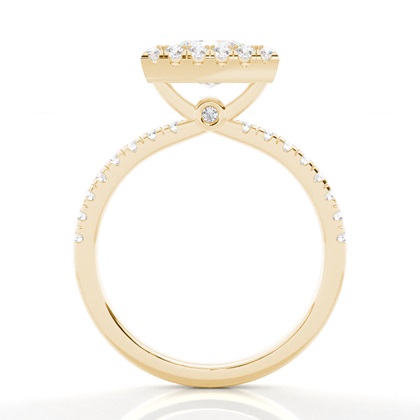 Lünette Set Diamond Halo Verlobungsring