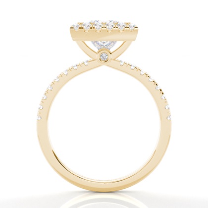 Lünette Set Moissanit Halo Verlobungsring