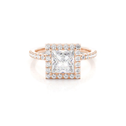 Bezel Set Diamond Halo Engagement Ring