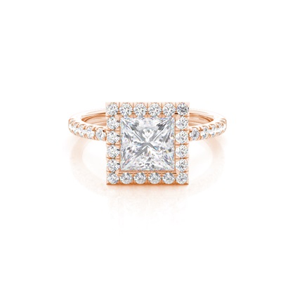 Bezel Set Moissanite Halo Engagement Ring