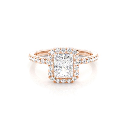 Bezel Set Diamond Halo Engagement Ring