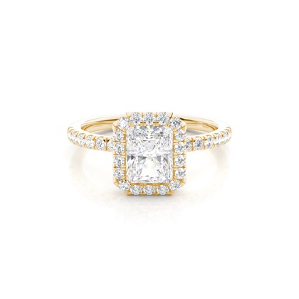 Bezel Set Diamond Halo Engagement Ring