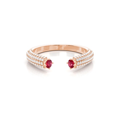 Prong Setting Ruby Open Ring