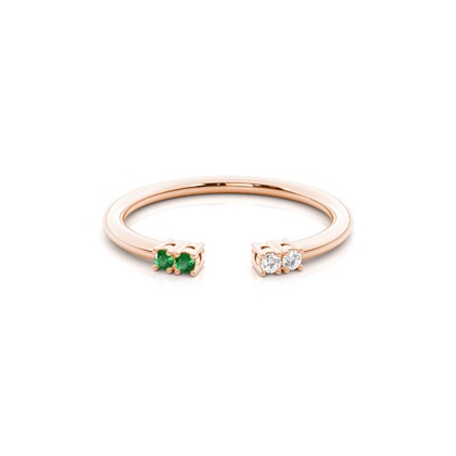 Prong Setting emerald Open Ring