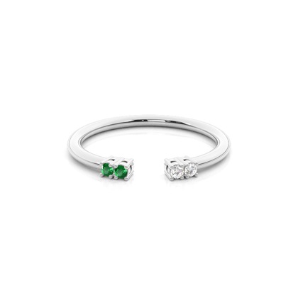 Prong Setting emerald Open Ring