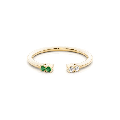 Prong Setting emerald Open Ring