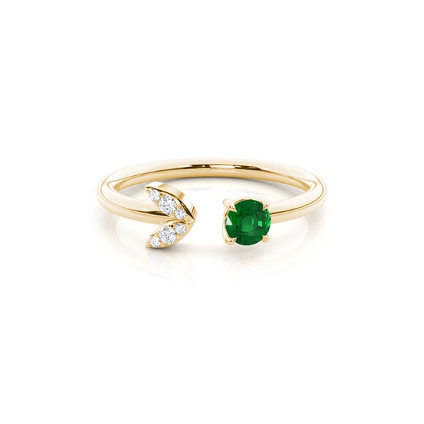 Prong Setting emerald Open Ring