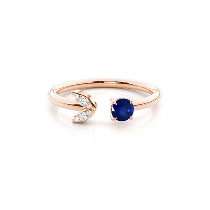Prong Setting Blue Sapphire Open Ring