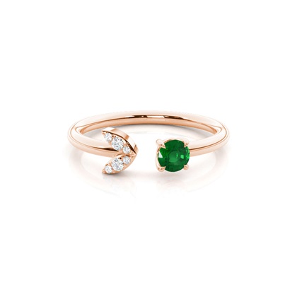 Prong Setting emerald Open Ring