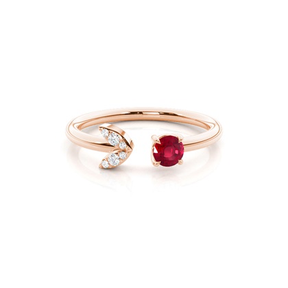 Prong Setting Ruby Open Ring