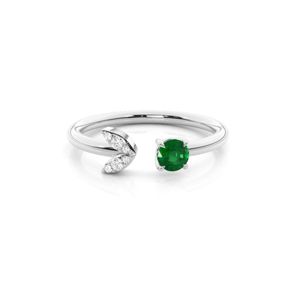 Prong Setting emerald Open Ring
