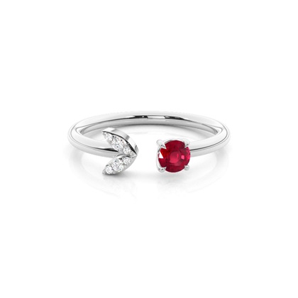 Prong Setting Ruby Open Ring