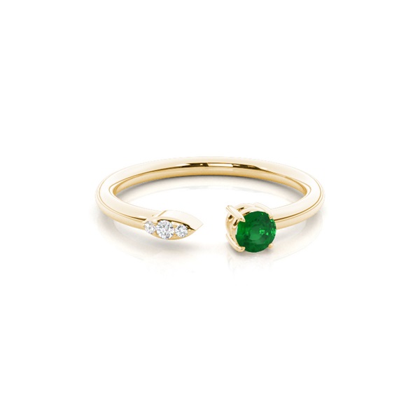 Prong Setting emerald Open Ring